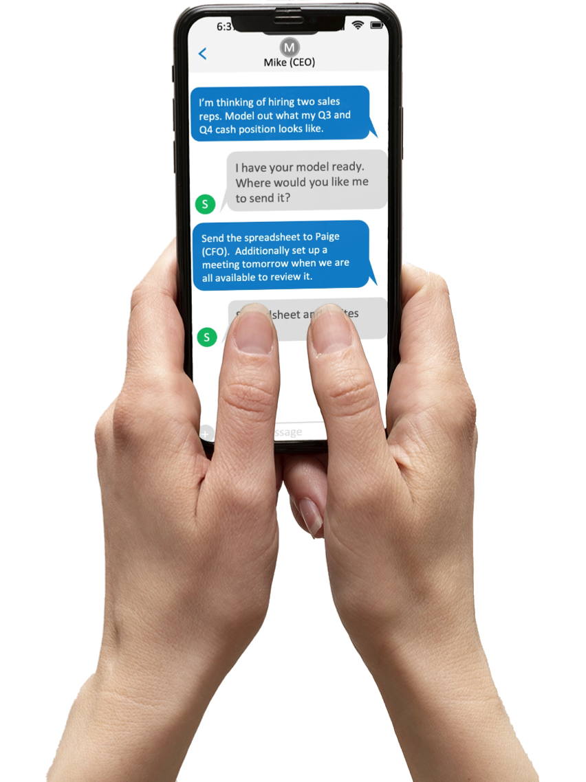 a photo of a hand holding the Shouldrs app on a phone