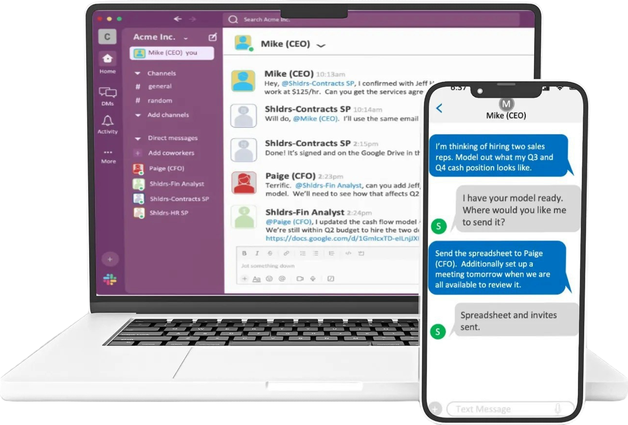 an image of a hand holding a phone with the Shouldrs app on it